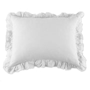 Pom Pom at Home Charlie White Linen Ruffled Duvet Cover and Pillow Shams ~ Available in Twin, Queen and King Sizes