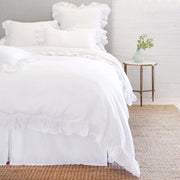 Pom Pom at Home Charlie White Linen Ruffled Duvet Cover and Pillow Shams ~ Available in Twin, Queen and King Sizes