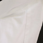 Pom Pom at Home Classico Hemstitch White Cotton Sateen Duvet Cover Set ~ Available in Twin, Queen and King Sizes