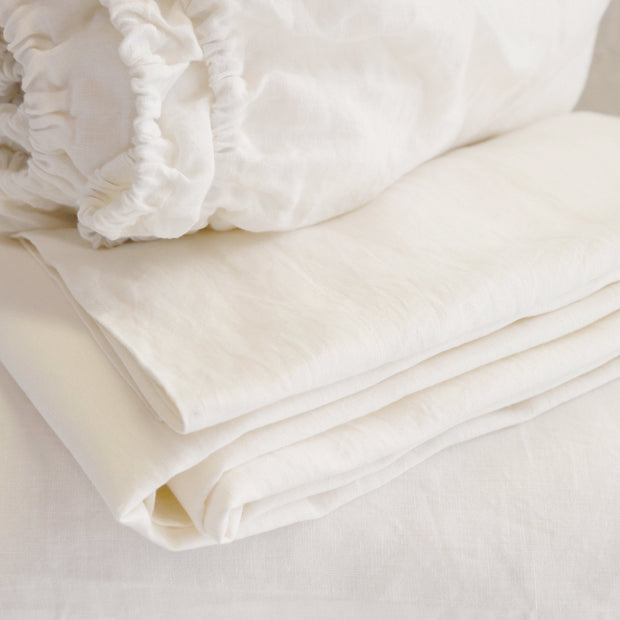 Pom Pom at Home Cream Linen Sheet Set ~ Available in Twin, Queen and King Sizes