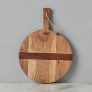 etúHOME Natural Acacia Wood Round Charcuterie Board ~ Extra Small