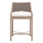 Essentials For Living Adamo Counter Stool ~ French Gray Cabana Loom, LiveSmart Peyton-Pearl With French Gray Mahogany Frame