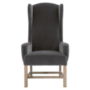 Essentials For Living Bennett Arm Dining Chair ~ Dark Dove Velvet With Natural Gray Oak  Frame