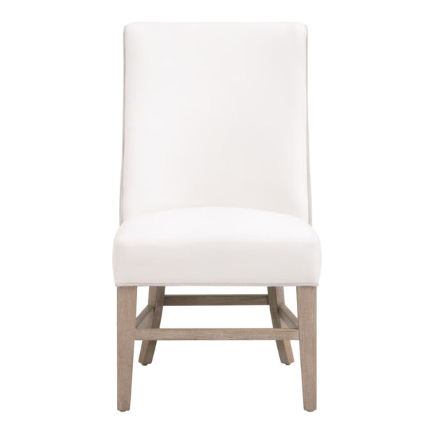Essentials For Living Duet Head Dining Chair ~ LiveSmart Peyton-Pearl, Performance Bisque French Linen WithNatural Gray Ash Frame