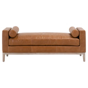 Essentials For Living Keaton Upholstered Bench ~ Whiskey Brown Top Grain Leather