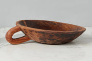 etúHOME Vintage Wood Bowl, Carved Handle
