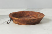 etúHOME Vintage Wood Bowl with Iron Handle, Small