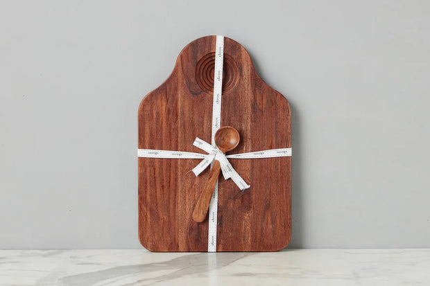 etúHOME Dutch Dipping Board with Scoop, Large, Natural