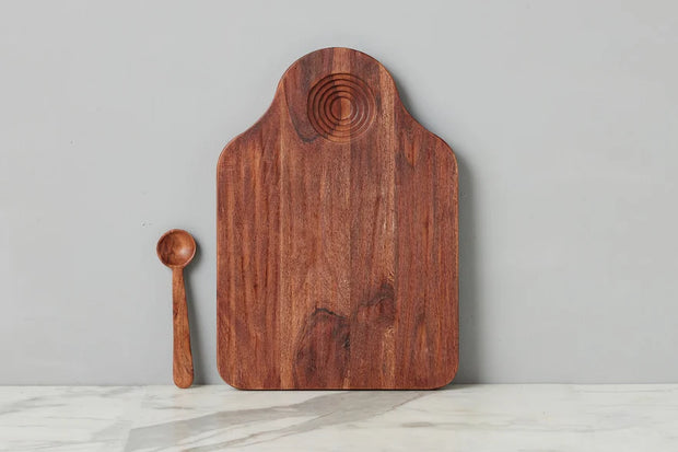 etúHOME Dutch Dipping Board with Scoop, Large, Natural