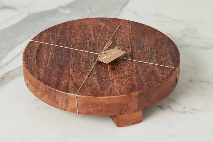 etúHOME Classic Medium Round Reclaimed Acacia Trivet Riser
