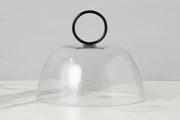 etúHOME Glass Dome Food Cover, Black Ring Handle, Large