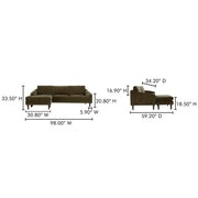 Moe's Home Collection Quinn Cedar Green Sectional
