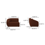 Moe's Home Collection Amelia Chestnut Left Arm Facing Chair