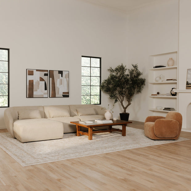 Moe's Home Collection Amelia Warm White Left Arm Facing Chair