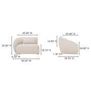 Moe's Home Collection Amelia Warm White Left Arm Facing Chair