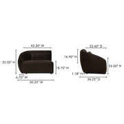 Moe's Home Collection Amelia Espresso Left Arm Facing Chair