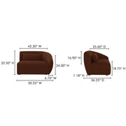 Moe's Home Collection Amelia Chestnut Right Arm Facing Chair