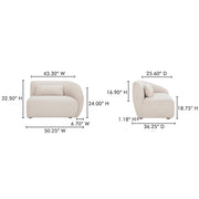 Moe's Home Collection Amelia Warm White Right Arm Facing Chair