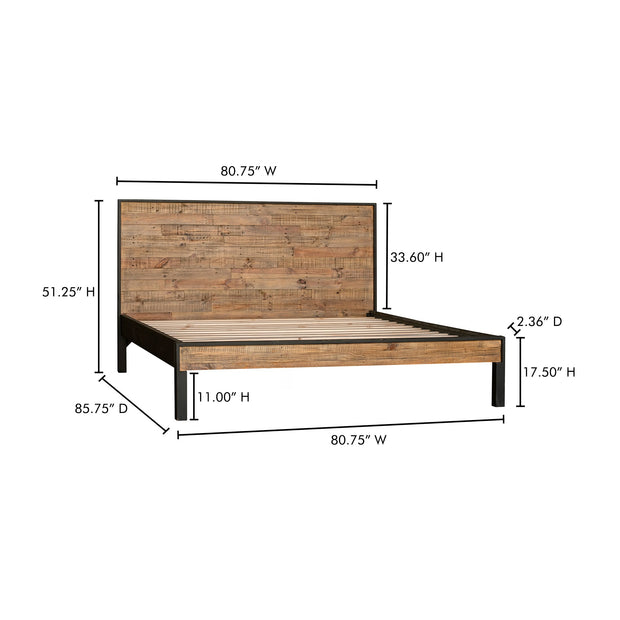 Moe's Home Collection Nova Reclaimed Wood King Size Bed