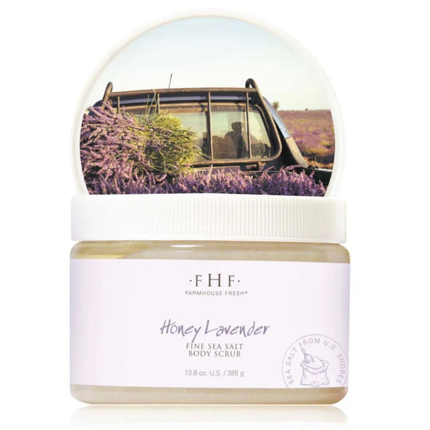 Farmhouse Fresh Honey Lavender Fine Sea Salt Body Scrub 12 oz. Jar ~ Fall Sale ~ Limited Quantity
