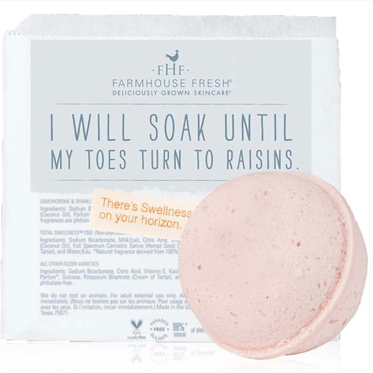 Farmhouse Fresh Watermelon Basil Hemp-Infused Large Fizzing Bath Soak with Swellness™ Fortune