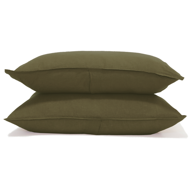 Pom Pom at Home Parker Forest Linen Duvet Cover Set ~ Available in Twin, Queen and King Sizes