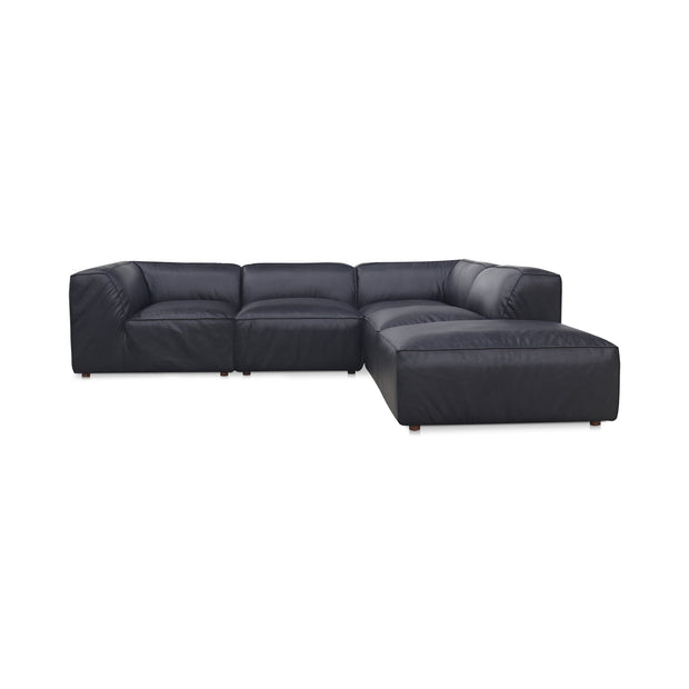 Moe's Home Collection Form Dream Modular Sectional ~ Vantage Black Leather