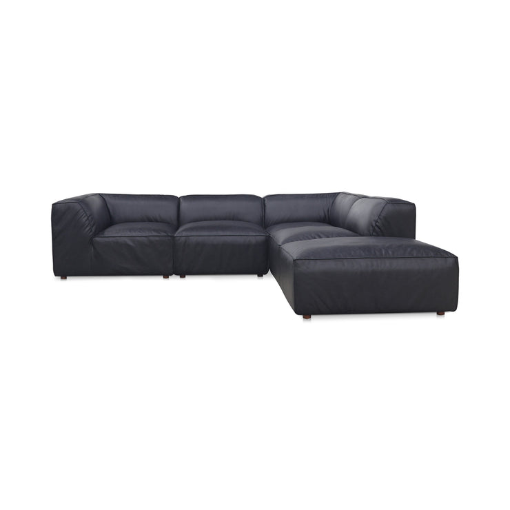 Moe's Home Collection Form Dream Modular Sectional ~ Vantage Black Leather
