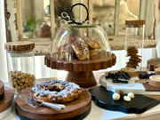 etúHOME Glass Dome Food Cover, Black Ring Handle, Large