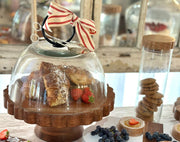 etúHOME Glass Dome Food Cover, Black Ring Handle, Large