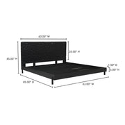 Moe's Home Collection Misaki Black Wood Queen Size Bed