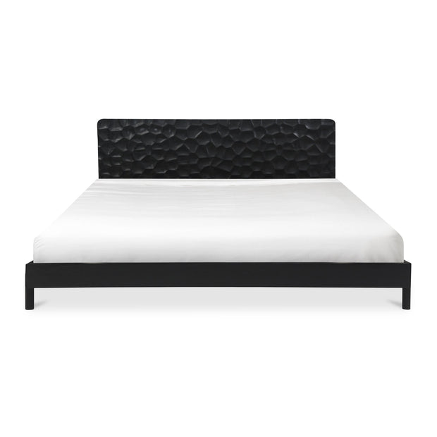 Moe's Home Collection Misaki Black Wood Queen Size Bed