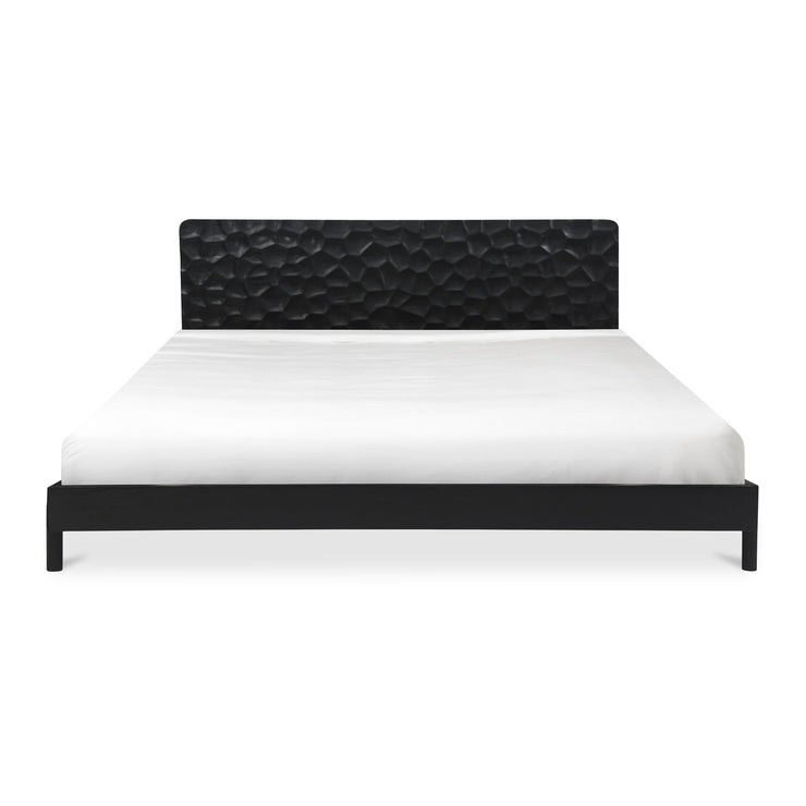 Moe's Home Collection Misaki Black Wood Queen Size Bed
