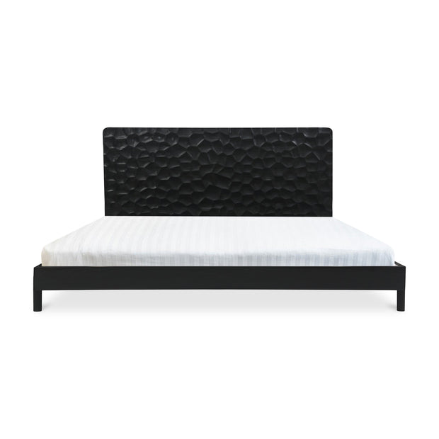Moe's Home Collection Misaki Black Wood Queen Size Bed