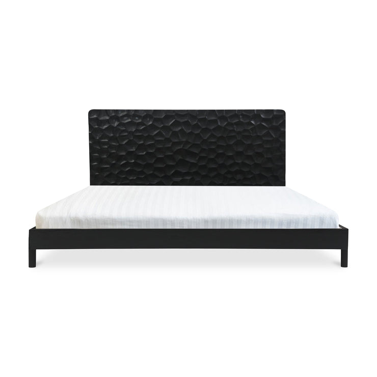 Moe's Home Collection Misaki Black Wood Queen Size Bed