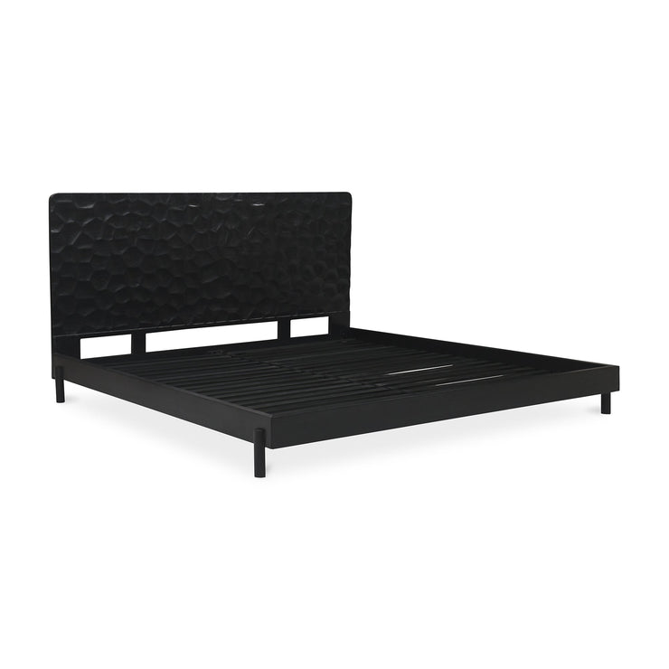 Moe's Home Collection Misaki Black Wood Queen Size Bed
