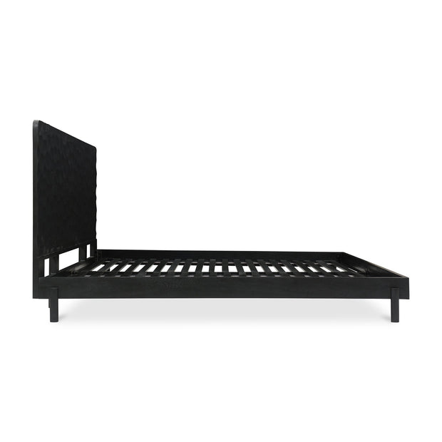 Moe's Home Collection Misaki Black Wood Queen Size Bed