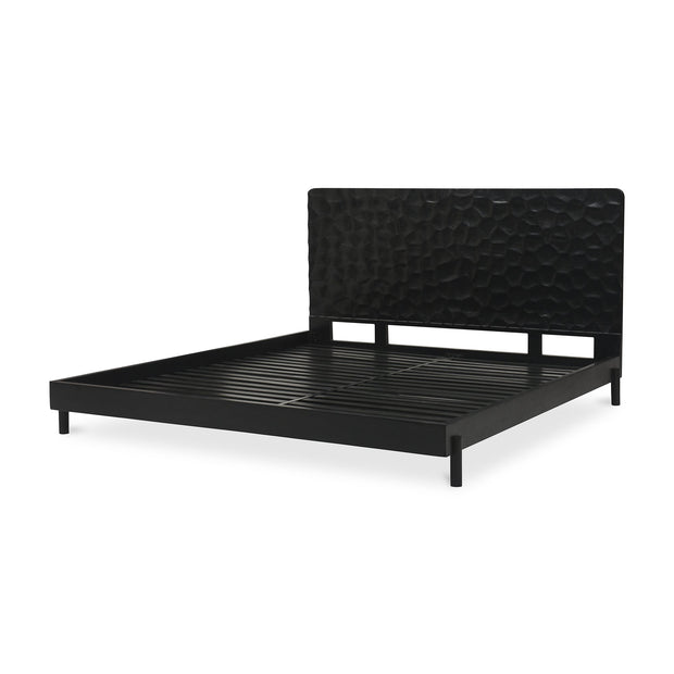 Moe's Home Collection Misaki Black Wood Queen Size Bed