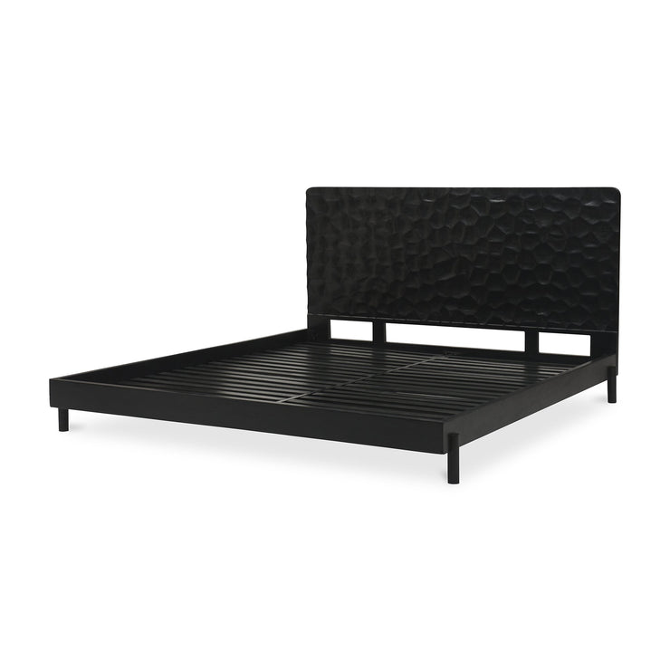 Moe's Home Collection Misaki Black Wood Queen Size Bed