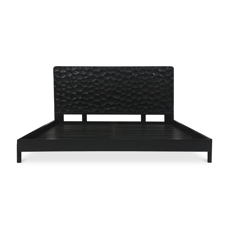 Moe's Home Collection Misaki Black Wood Queen Size Bed