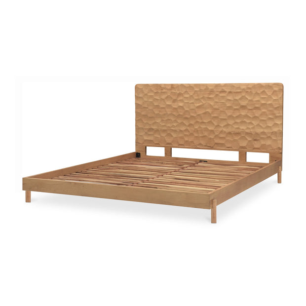 Moe's Home Collection Misaki Natural Wood Queen Size Bed