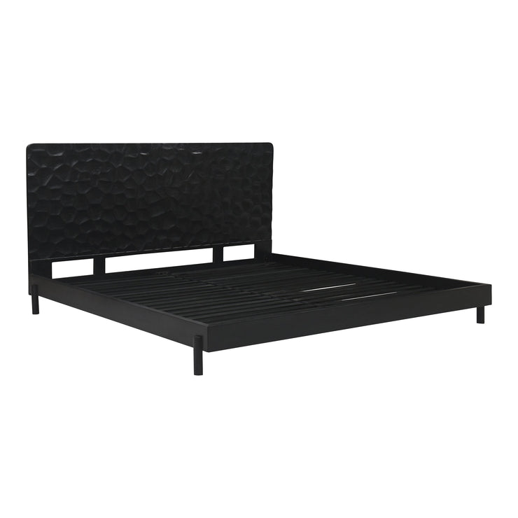 Moe's Home Collection Misaki Black Wood King Size Bed