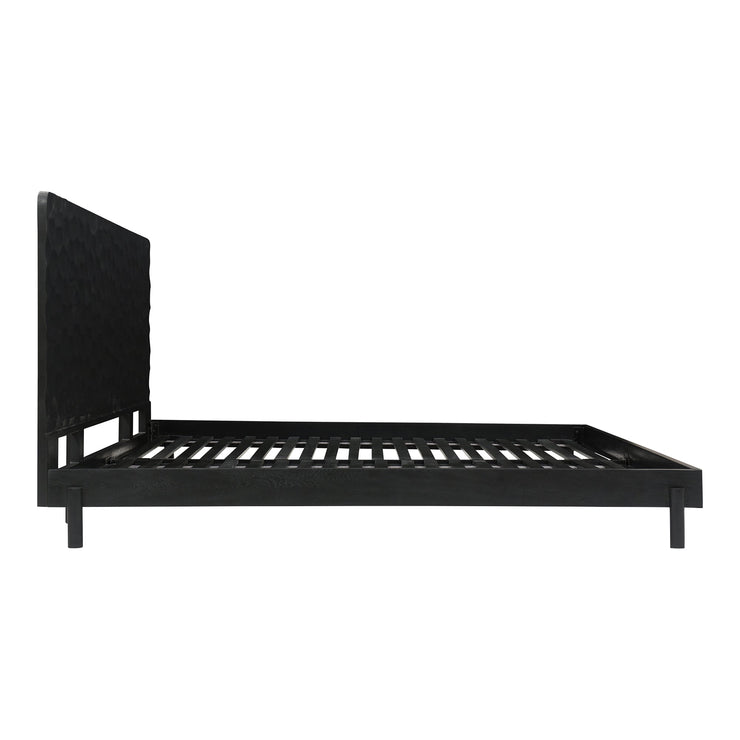 Moe's Home Collection Misaki Black Wood King Size Bed