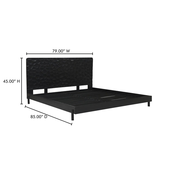 Moe's Home Collection Misaki Black Wood King Size Bed