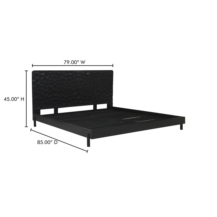 Moe's Home Collection Misaki Black Wood King Size Bed