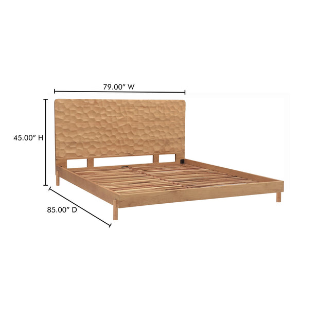 Moe's Home Collection Misaki Natural Wood King Size Bed