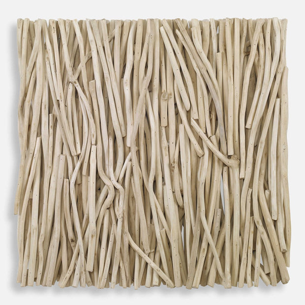 Uttermost Gathered Bleached Teak Square Wood Wall Decor