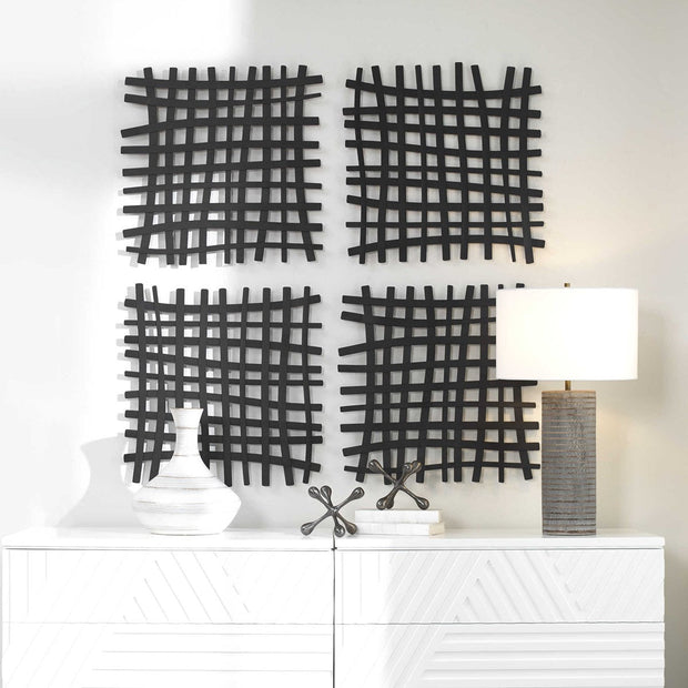 Uttermost Gridlines Matte Black Metal Wall Decor