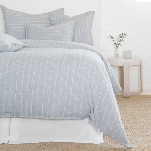 Pom Pom at Home Henley Sky & Ivory Striped Duvet Cover & Pillow Shams ~ Available in Twin, Queen and King Sizes