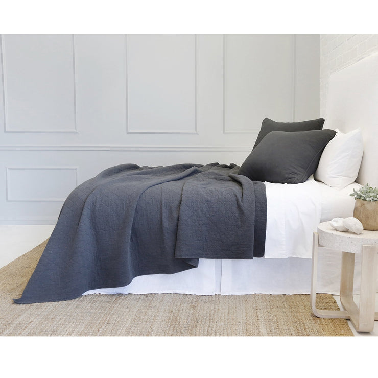 Pom Pom at Home Huntington Midnight Coverlet and Euro Shams ~ Available in Queen and King Sizes